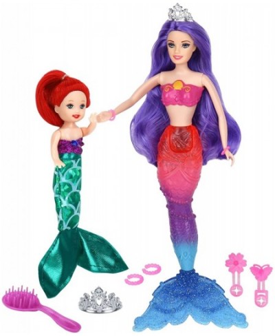 Mermaid Doll Playset Purple Hair Princess Mermaid Doll Red Hair Little Mermaid Doll and Accessories Mermaid Toys for 3 to 7 Y...