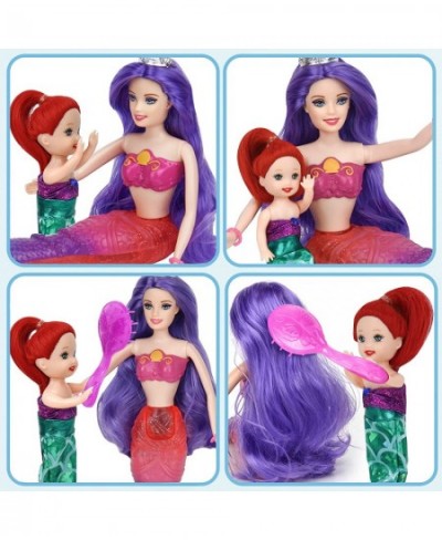 Mermaid Doll Playset Purple Hair Princess Mermaid Doll Red Hair Little Mermaid Doll and Accessories Mermaid Toys for 3 to 7 Y...