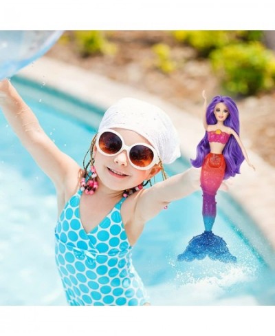 Mermaid Doll Playset Purple Hair Princess Mermaid Doll Red Hair Little Mermaid Doll and Accessories Mermaid Toys for 3 to 7 Y...