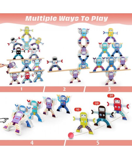 Wooden Stacking Games Hercules Acrobatic Troupe Interlock Toys Balancing Blocks Games Toddler Educational Toys for 3 4 5 6 Ye...