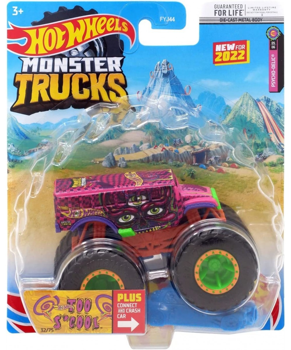 Hot Wheels Monster Trucks Too S'Cool Bus (Pink) 32/75 - 1:64 Scale Truck with Connect and Crash Car $28.31 - Nature Explorati...