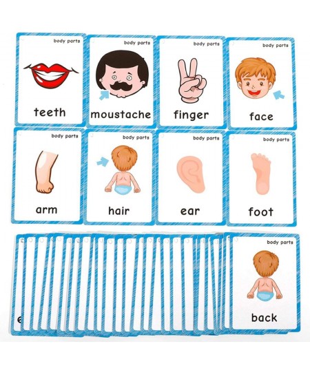 36Pcs/Set Body Parts Child Flash Cards Learning Toys English Baby Card Kids Gifts Pre-Kindergarten with Ring $27.32 - Educati...