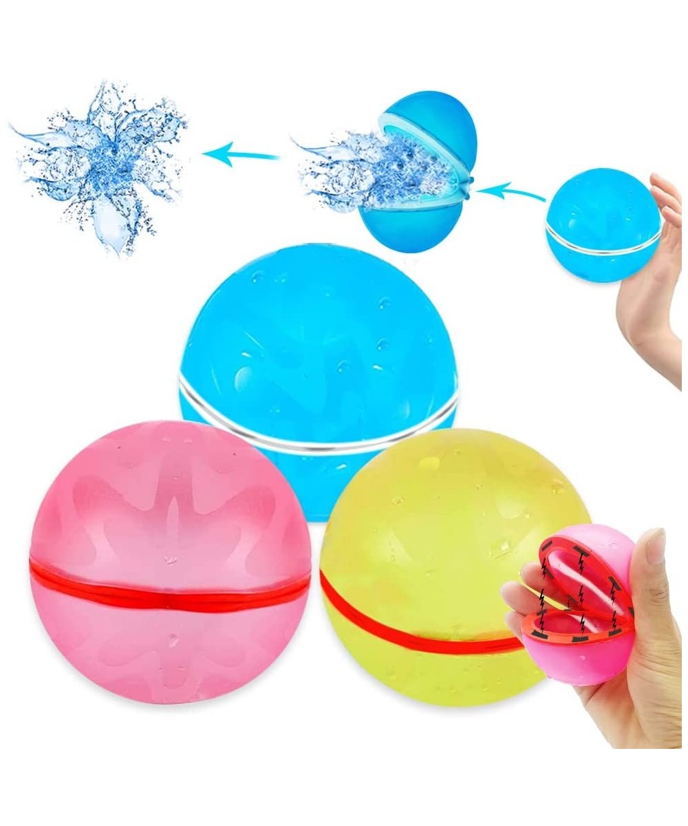 3pcs Magnetic Water Balloon Bomb Splash Balls Self Sealing Quick Fill Silicone Reusable Pool Party Game $18.03 - Water Balloons