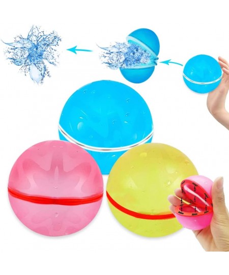 3pcs Magnetic Water Balloon Bomb Splash Balls Self Sealing Quick Fill Silicone Reusable Pool Party Game $18.03 - Water Balloons