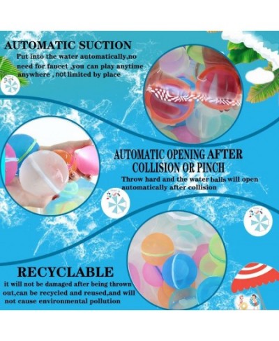 3pcs Magnetic Water Balloon Bomb Splash Balls Self Sealing Quick Fill Silicone Reusable Pool Party Game $18.03 - Water Balloons