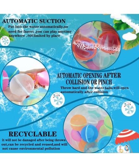 3pcs Magnetic Water Balloon Bomb Splash Balls Self Sealing Quick Fill Silicone Reusable Pool Party Game $18.03 - Water Balloons