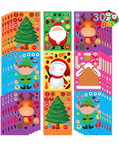 Christmas Stickers for Kids 30PCS Make Your Own Christmas Stickers Christmas Party Games DIY Christmas Craft Kits for Kids Sa...