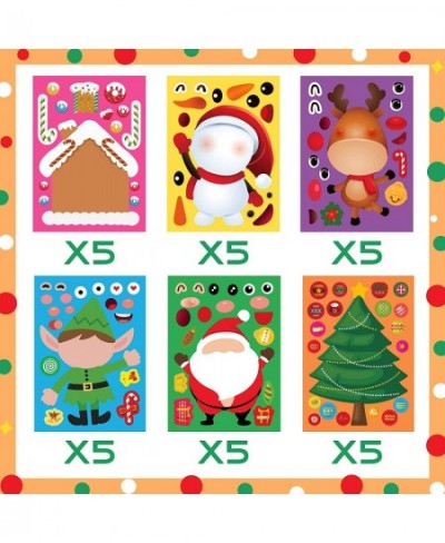 Christmas Stickers for Kids 30PCS Make Your Own Christmas Stickers Christmas Party Games DIY Christmas Craft Kits for Kids Sa...