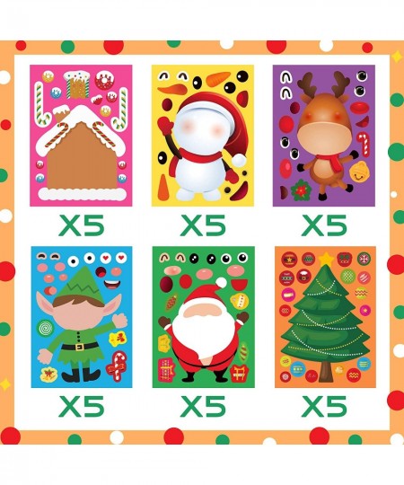 Christmas Stickers for Kids 30PCS Make Your Own Christmas Stickers Christmas Party Games DIY Christmas Craft Kits for Kids Sa...