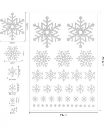 Christmas Snowflake Decoration Stickers Glitter Snowflake Stickers Labels Assorted Size Dot Snowflake Glitter Stickers for Ho...