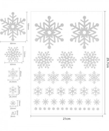 Christmas Snowflake Decoration Stickers Glitter Snowflake Stickers Labels Assorted Size Dot Snowflake Glitter Stickers for Ho...