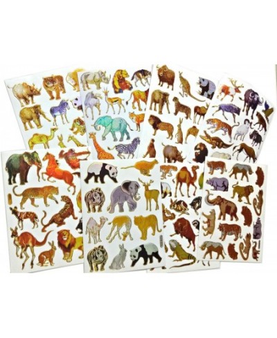 Wildlife Sticker Self-Adhesive Glitter Metallic Foil with Tiger Lion Deer Buffalo Zebra Camel Kangaroo Rhino Giraffe Boar Bea...