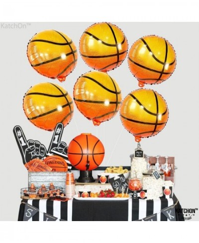 Big 18 Inch Basketball Balloons - 6 Pieces | Mylar Basketball Balloon for Basketball Party Decorations | Basketball Decoratio...