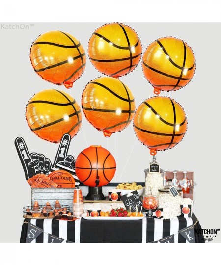 Big 18 Inch Basketball Balloons - 6 Pieces | Mylar Basketball Balloon for Basketball Party Decorations | Basketball Decoratio...