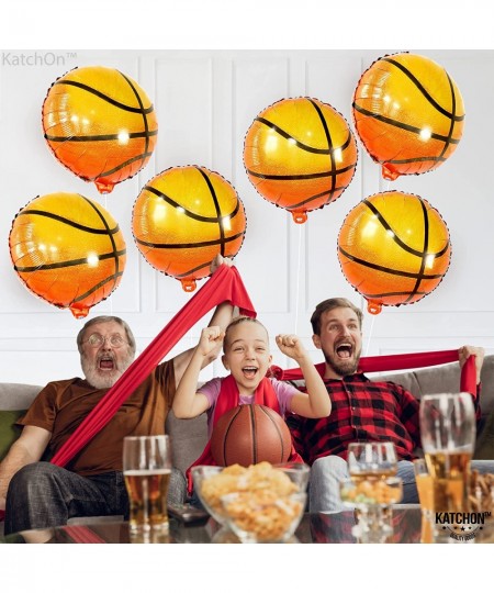 Big 18 Inch Basketball Balloons - 6 Pieces | Mylar Basketball Balloon for Basketball Party Decorations | Basketball Decoratio...