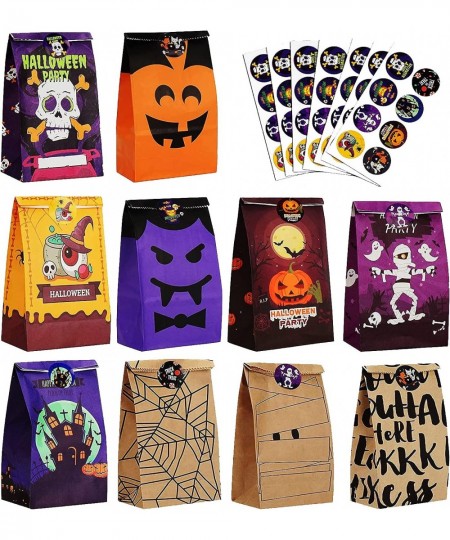 Halloween Treats Bags Party Favors 52 Pcs Kids Halloween Candy Bags for Trick or Treating & 56 Pcs Halloween Stickers Hallowe...