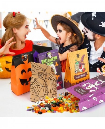 Halloween Treats Bags Party Favors 52 Pcs Kids Halloween Candy Bags for Trick or Treating & 56 Pcs Halloween Stickers Hallowe...