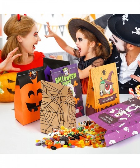 Halloween Treats Bags Party Favors 52 Pcs Kids Halloween Candy Bags for Trick or Treating & 56 Pcs Halloween Stickers Hallowe...