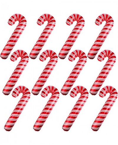 12 Pieces Inflatable Aluminum Candy Cane Balloons Inflatable Candy Balloon Christmas Candy Cane for Christmas Fancy Decoratio...