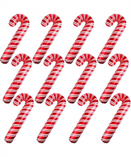 12 Pieces Inflatable Aluminum Candy Cane Balloons Inflatable Candy Balloon Christmas Candy Cane for Christmas Fancy Decoratio...