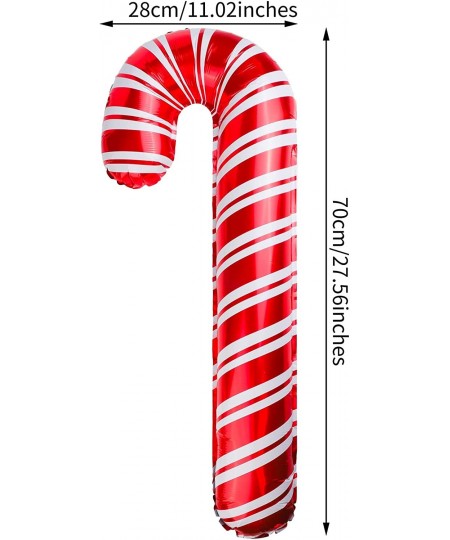 12 Pieces Inflatable Aluminum Candy Cane Balloons Inflatable Candy Balloon Christmas Candy Cane for Christmas Fancy Decoratio...