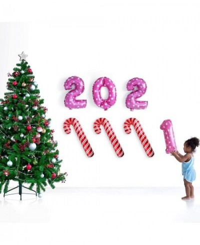 12 Pieces Inflatable Aluminum Candy Cane Balloons Inflatable Candy Balloon Christmas Candy Cane for Christmas Fancy Decoratio...