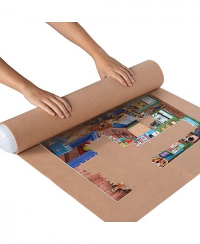 Jigsaw Puzzle Roll Mat Puzzle Storage Saver with 2 Elastic Straps Inflatable Tube Store Jigsaw Puzzles Up to 1500 pcs (Khaki)...