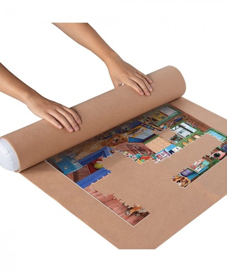 Jigsaw Puzzle Roll Mat Puzzle Storage Saver with 2 Elastic Straps Inflatable Tube Store Jigsaw Puzzles Up to 1500 pcs (Khaki)...