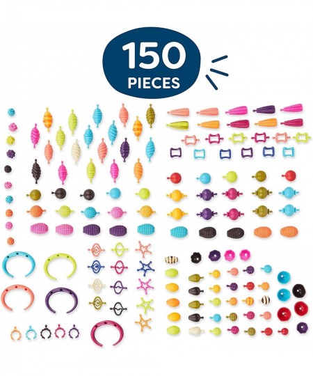 B. Toys – 150 Pcs – Pop Snap Bead Jewelry Set for Kids – Pop Arty! – DIY Craft Jewelry Making Kit – Creative Necklaces Rings ...