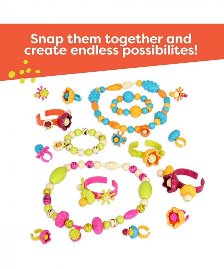 B. Toys – 150 Pcs – Pop Snap Bead Jewelry Set for Kids – Pop Arty! – DIY Craft Jewelry Making Kit – Creative Necklaces Rings ...