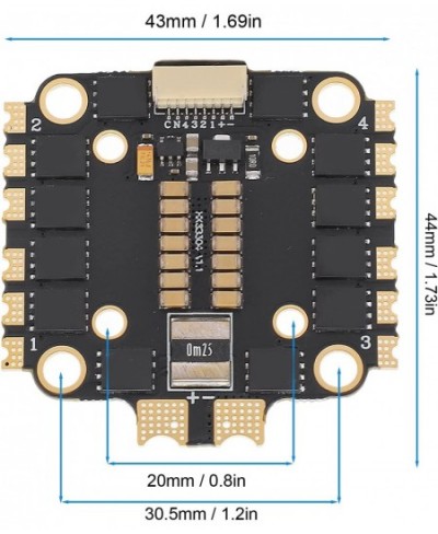 4 in 1 Electronic Speed Controller Double Hole Spacing 4 in 1 High Frequency Ceramic Capacitor 45A ESC for FPV RC Drone Zqv $...