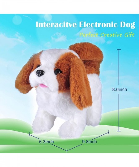 Plush Saint Bernard Toy Puppy Electronic Interactive Pet Dog - Walking Barking Tail Wagging Stretching Companion Animal for K...