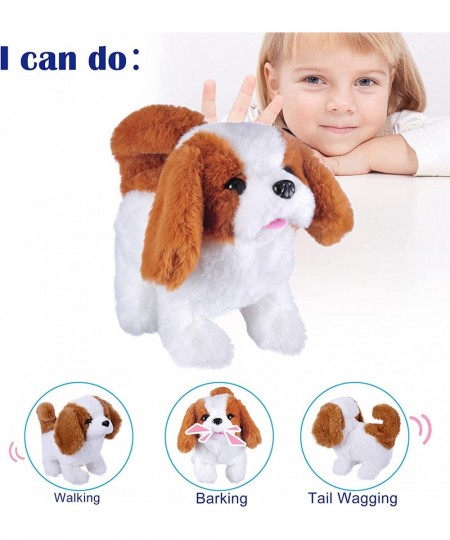 Plush Saint Bernard Toy Puppy Electronic Interactive Pet Dog - Walking Barking Tail Wagging Stretching Companion Animal for K...