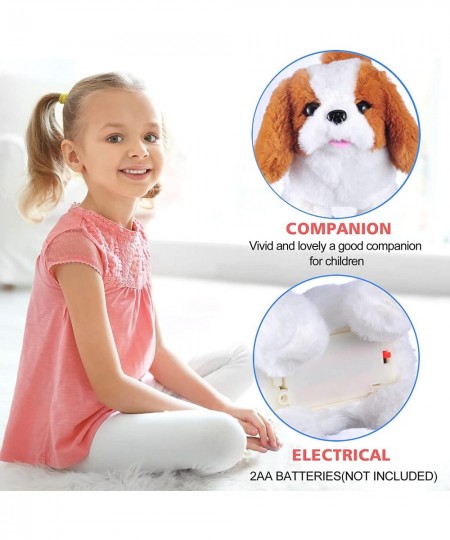 Plush Saint Bernard Toy Puppy Electronic Interactive Pet Dog - Walking Barking Tail Wagging Stretching Companion Animal for K...