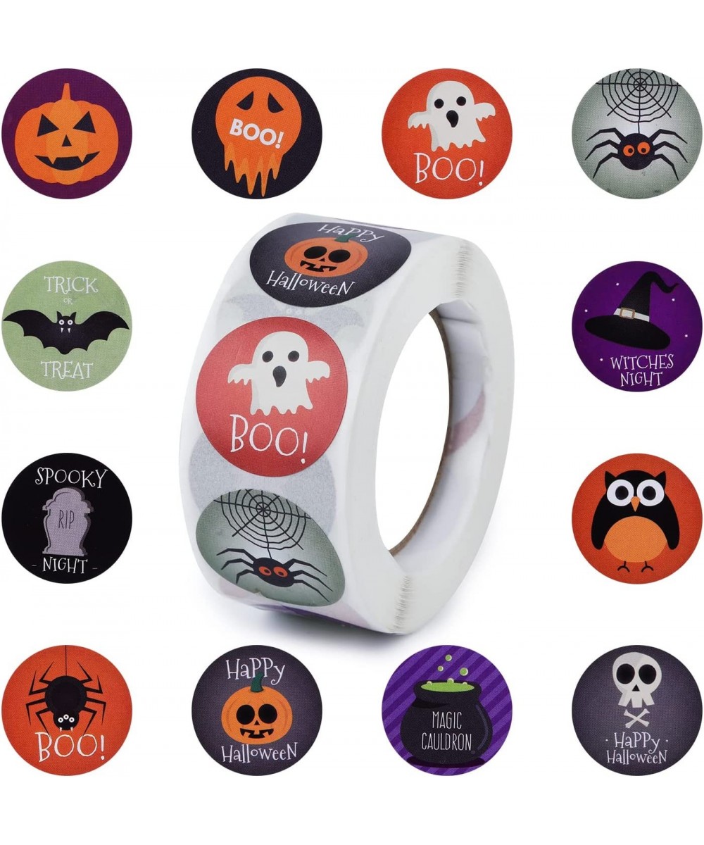 500pcs Halloween Stickers for Kids Halloween Stickers Roll Halloween Round Stickers Ghost Decals Spiders Stickers Round Seal ...