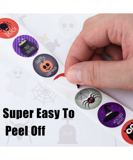 500pcs Halloween Stickers for Kids Halloween Stickers Roll Halloween Round Stickers Ghost Decals Spiders Stickers Round Seal ...