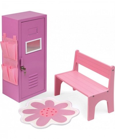 School Style Single Doll Locker Set with Bench Rug and Accessories for 18 inch Dolls - Purple/Pink $80.56 - Doll Accessories