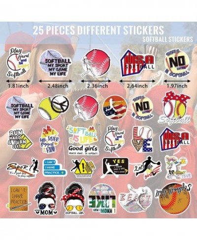 200 Pieces Softball Stickers Softball Gifts for Girls Fun Quotes Waterproof Vinyl Decals for Water Bottle Laptop Phones Compu...