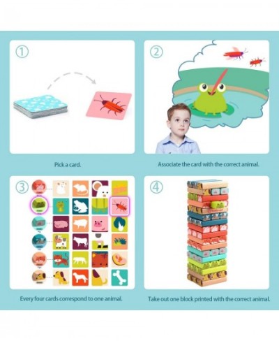 Colored Stacking Board Game for Kids Ages 4-8 51 Piece Wooden Blocks Toy for Children（New Version ） $32.68 - Stacking Games