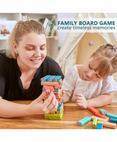 Colored Stacking Board Game for Kids Ages 4-8 51 Piece Wooden Blocks Toy for Children（New Version ） $32.68 - Stacking Games