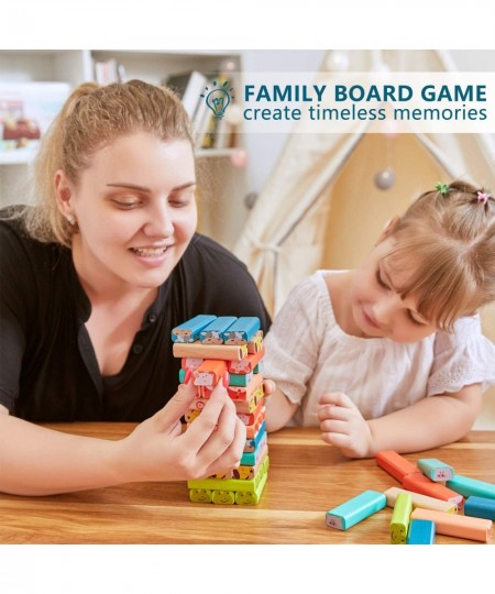 Colored Stacking Board Game for Kids Ages 4-8 51 Piece Wooden Blocks Toy for Children（New Version ） $32.68 - Stacking Games