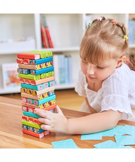 Colored Stacking Board Game for Kids Ages 4-8 51 Piece Wooden Blocks Toy for Children（New Version ） $32.68 - Stacking Games