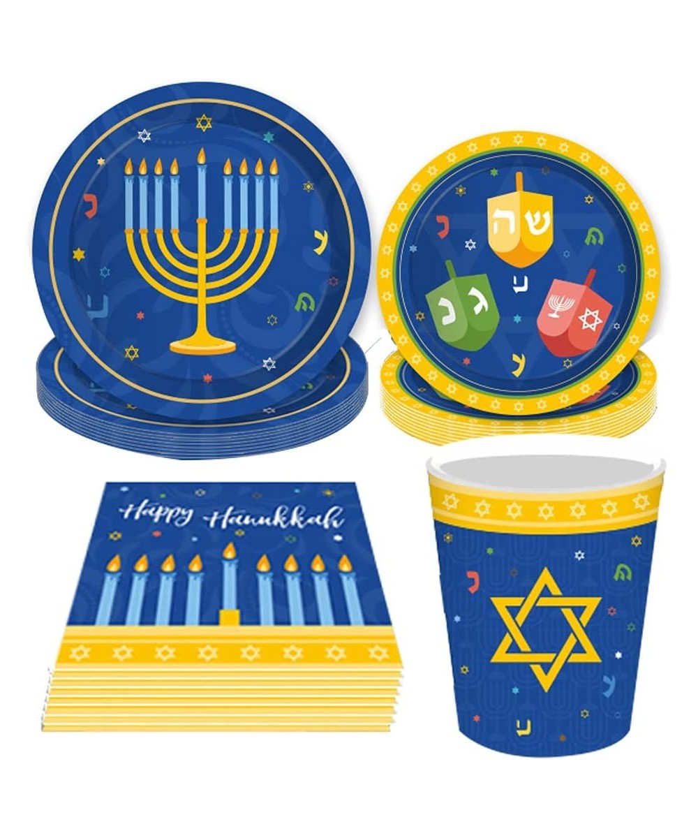 44PCS Hanukkah Party Disposable Paper Plates Cups Napkins Set - Holiday Chanukah Party Supplies Decorations Favors $28.51 - K...