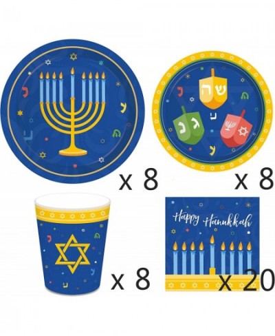 44PCS Hanukkah Party Disposable Paper Plates Cups Napkins Set - Holiday Chanukah Party Supplies Decorations Favors $28.51 - K...