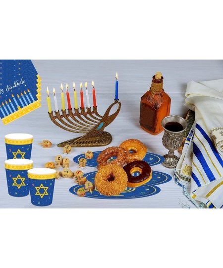 44PCS Hanukkah Party Disposable Paper Plates Cups Napkins Set - Holiday Chanukah Party Supplies Decorations Favors $28.51 - K...