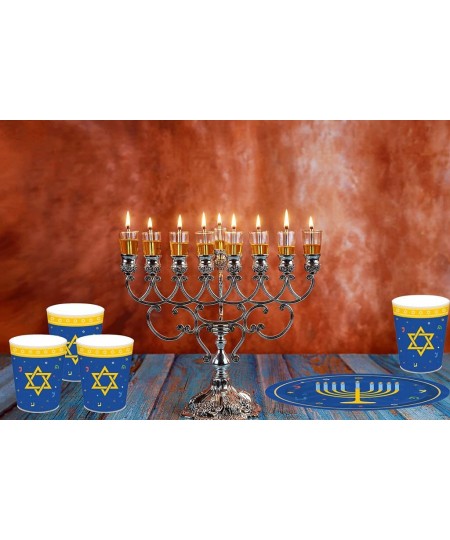 44PCS Hanukkah Party Disposable Paper Plates Cups Napkins Set - Holiday Chanukah Party Supplies Decorations Favors $28.51 - K...