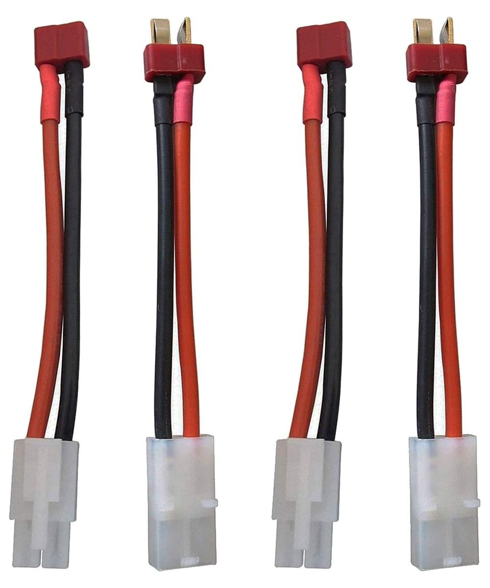 2 Pairs 14AWG Big Tamiya Style Connector to Deans T Style Plug Cable Adapter Connector for RC ESC Speed Controller Lipo/NiMH ...