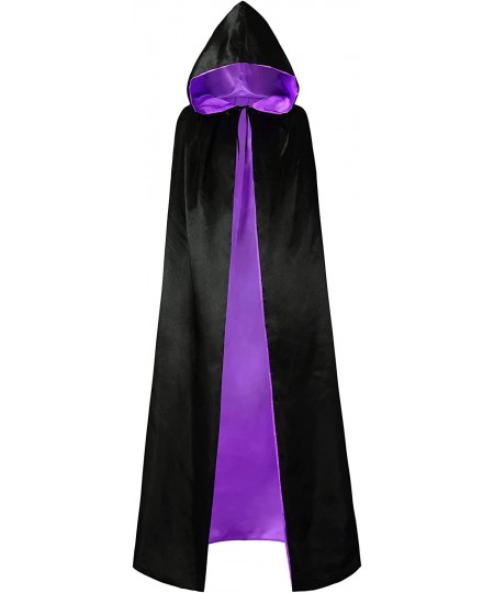 Hooded Cloak Cape Reversible Cloak with Hood Adult Kids Witch Vampire Cape Unisex Halloween Cloak Cape Costume $20.68 - Kids'...