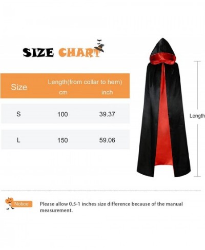 Hooded Cloak Cape Reversible Cloak with Hood Adult Kids Witch Vampire Cape Unisex Halloween Cloak Cape Costume $20.68 - Kids'...