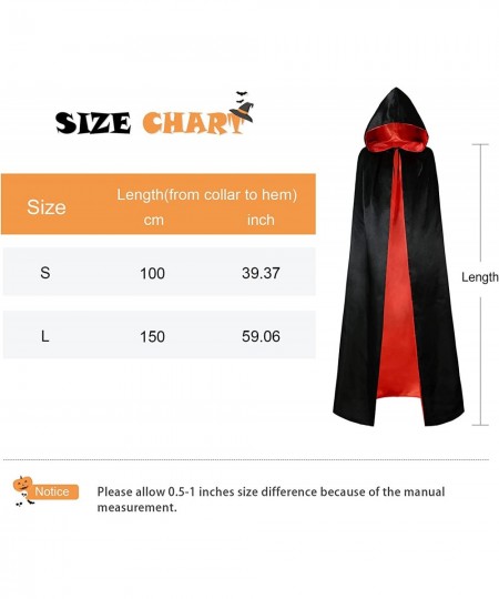 Hooded Cloak Cape Reversible Cloak with Hood Adult Kids Witch Vampire Cape Unisex Halloween Cloak Cape Costume $20.68 - Kids'...